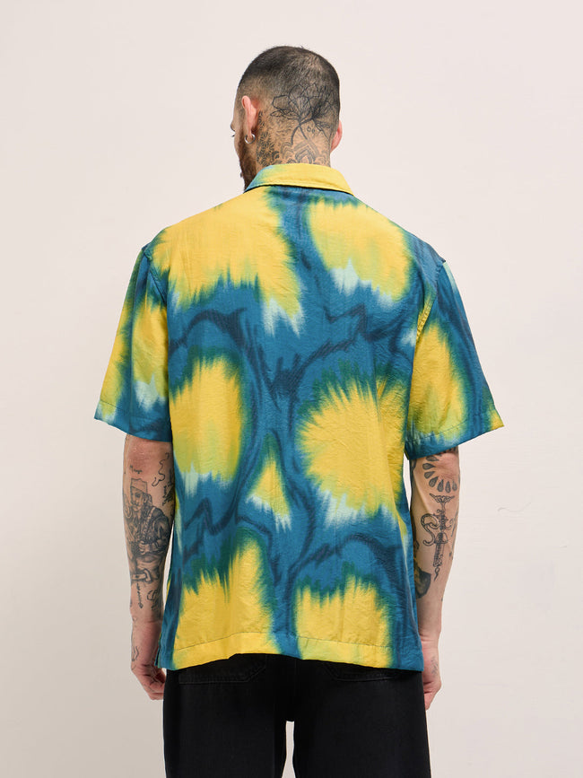 Men Multi-Color Abstract Digital Print Relax Fit Casual Shirt