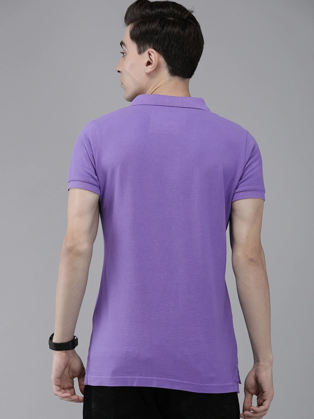 Men Purple Slim Fit Polo