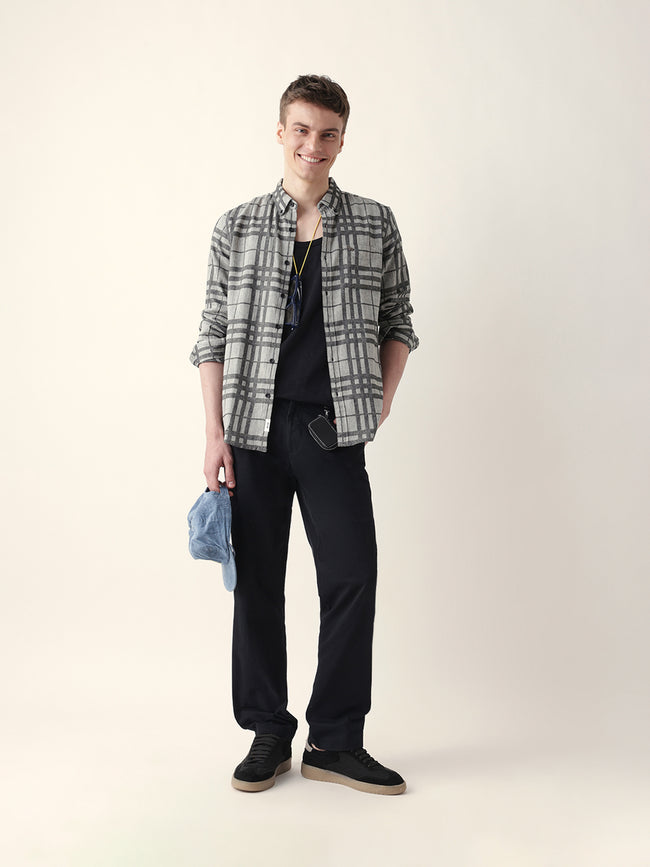 Men Casual Plaid Flannel Shirt