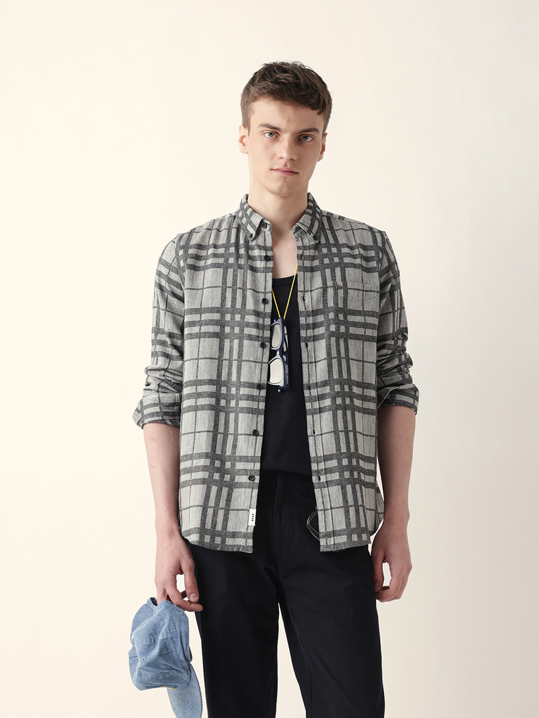 Men Casual Plaid Flannel Shirt