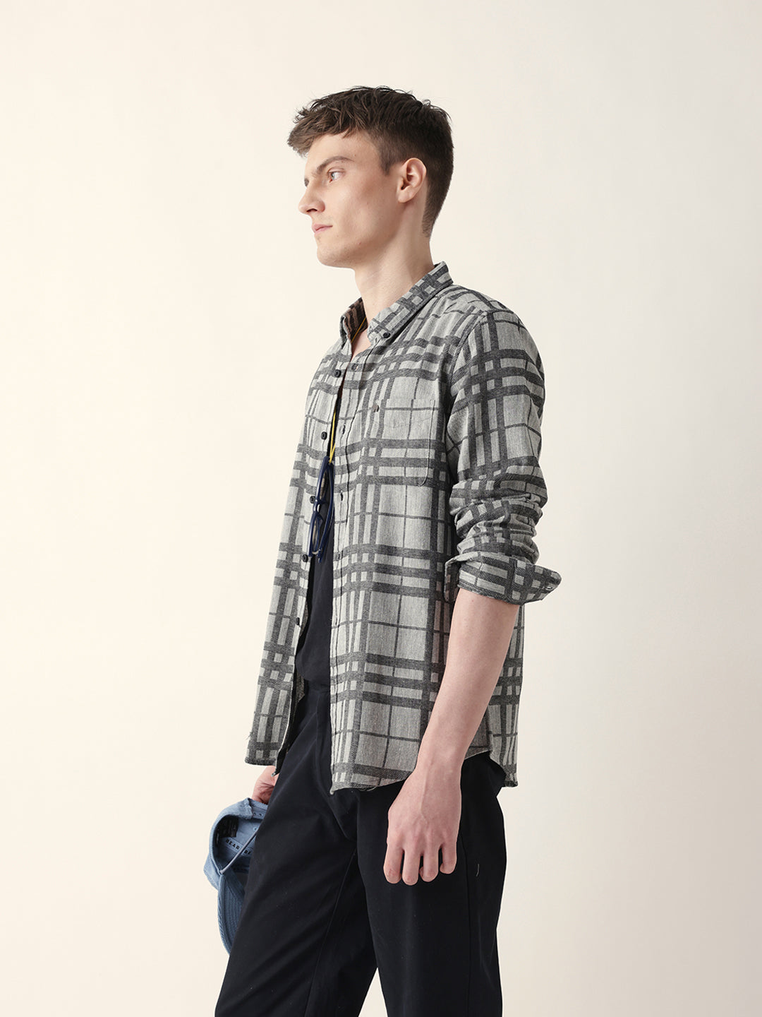 Men Casual Plaid Flannel Shirt