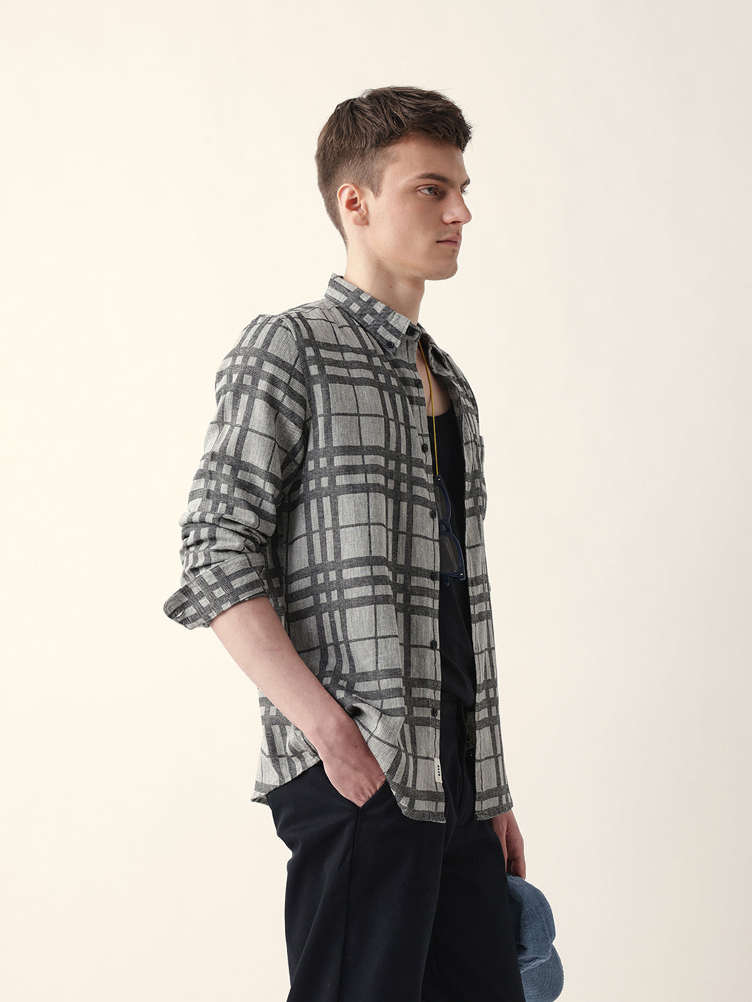 Men Casual Plaid Flannel Shirt