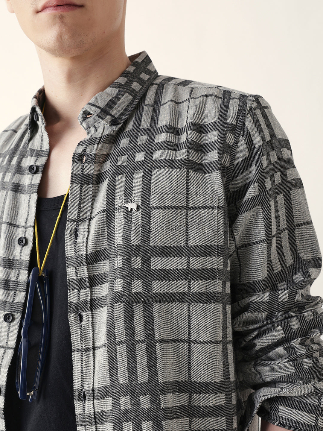 Men Casual Plaid Flannel Shirt