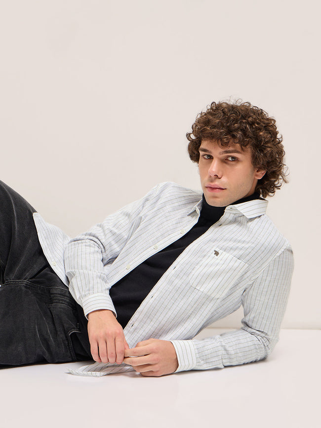 Men White Casual Shirt