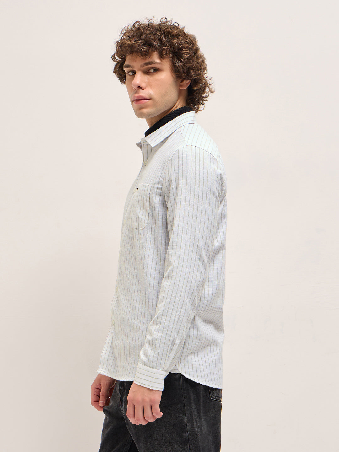 Men White Casual Shirt