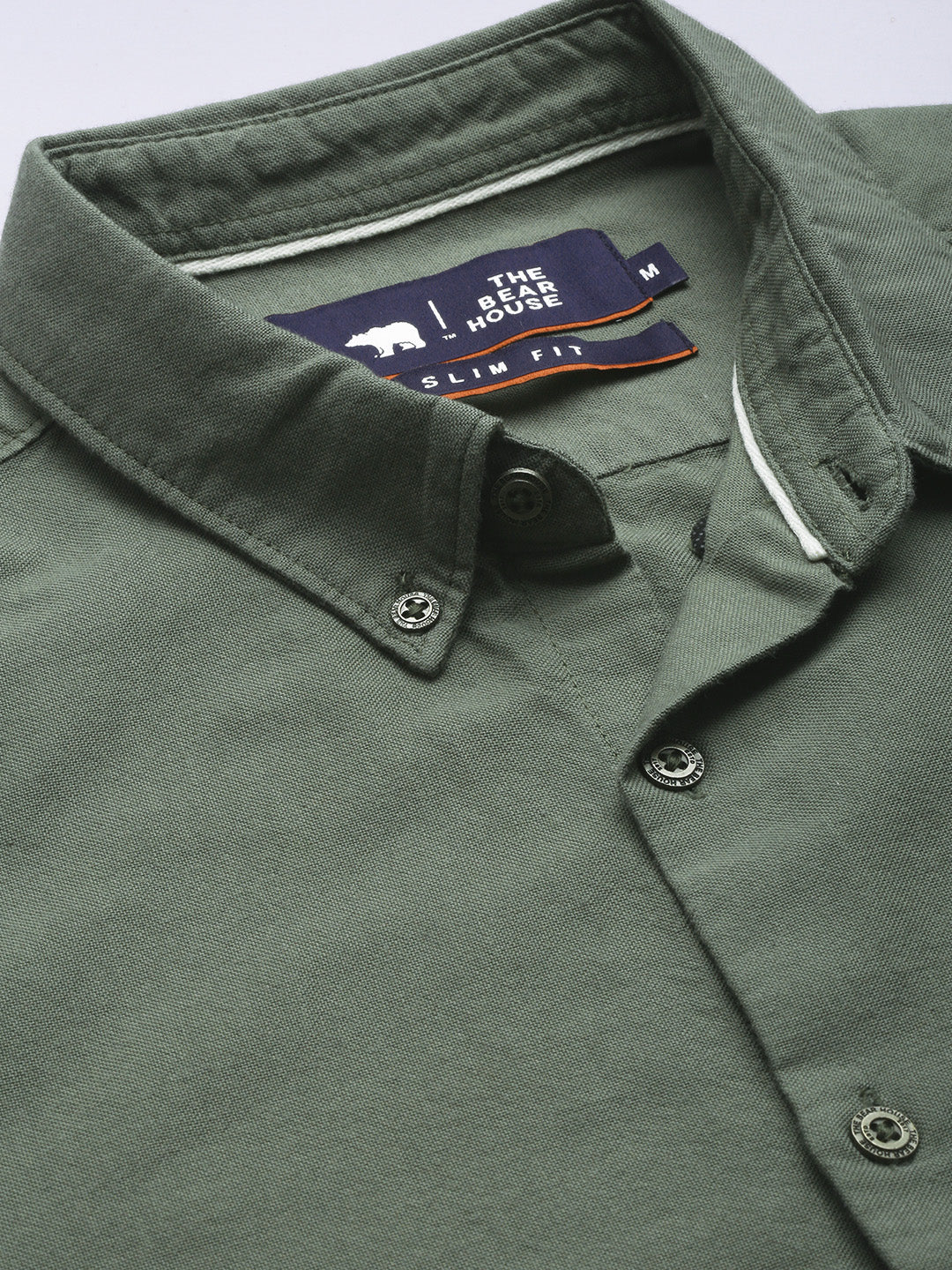 Men Green Cotton Casual Shirt