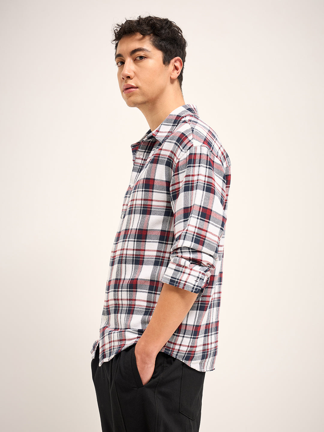 Men Multi-Color Checked Relax Fit Overshirt