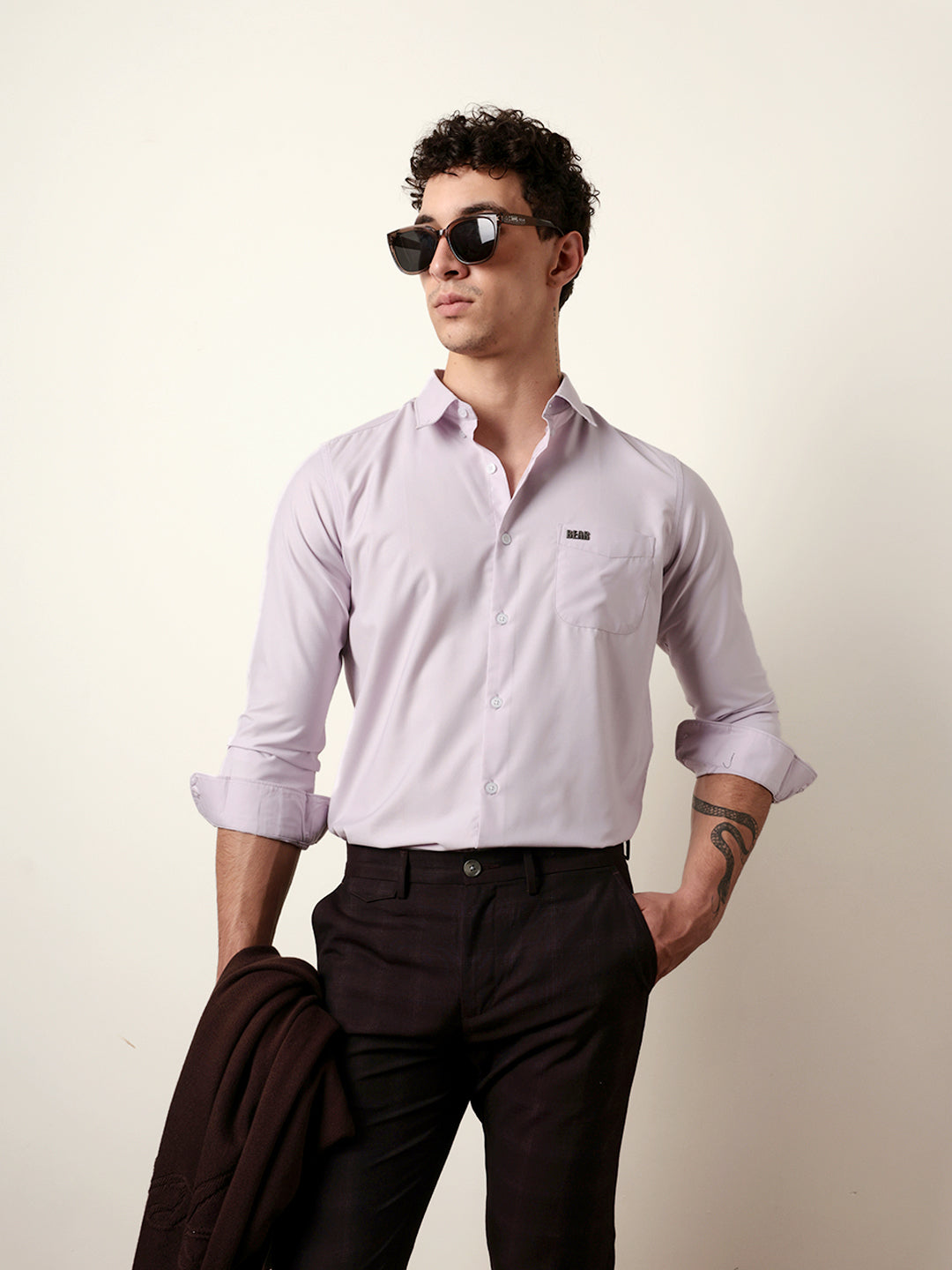 Men Purple Casual Shirt