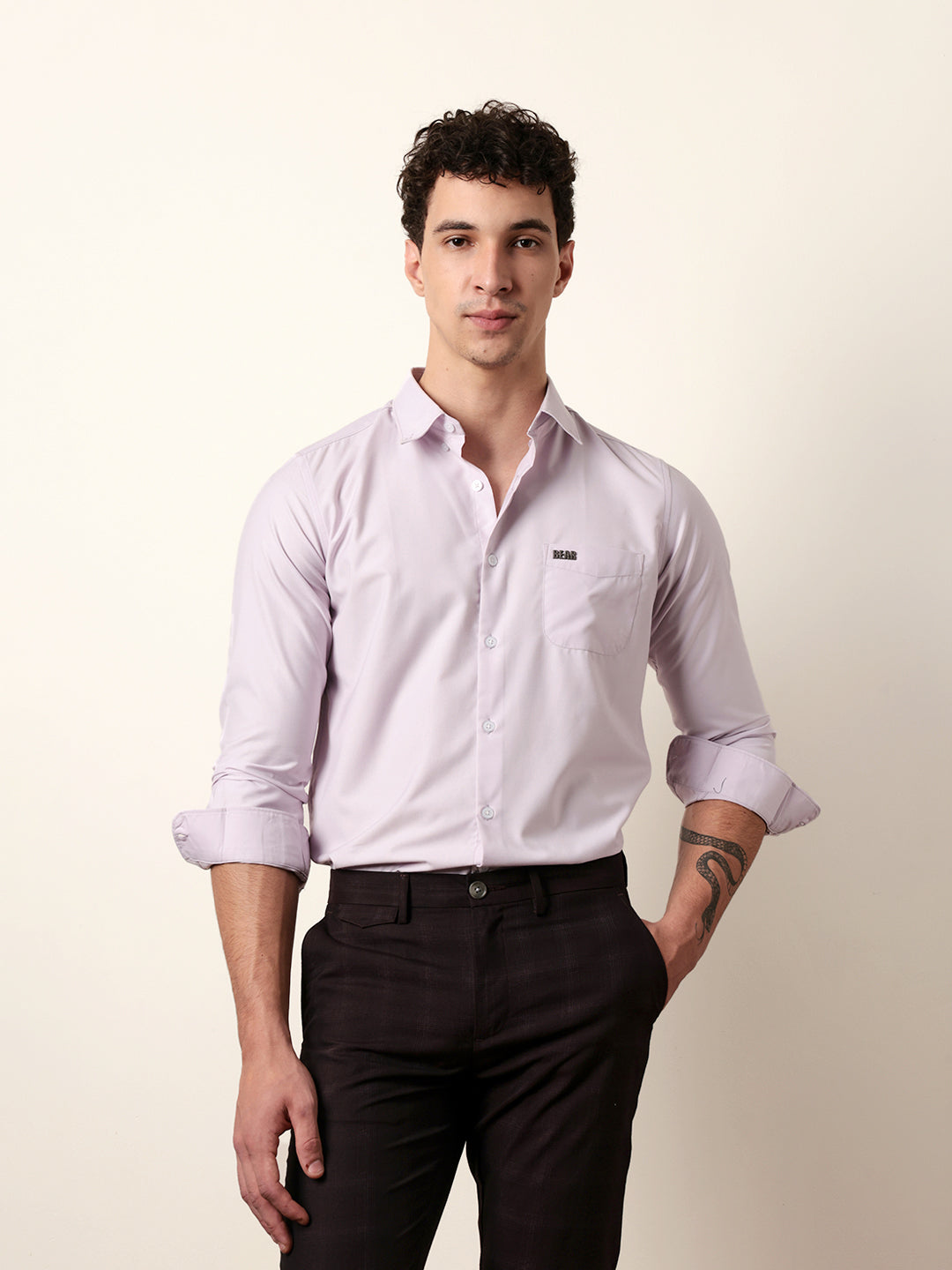 Men Purple Casual Shirt