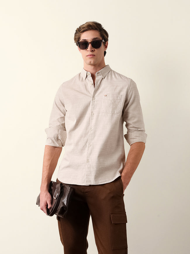 Men Solid Full Sleeve Casual Shirt