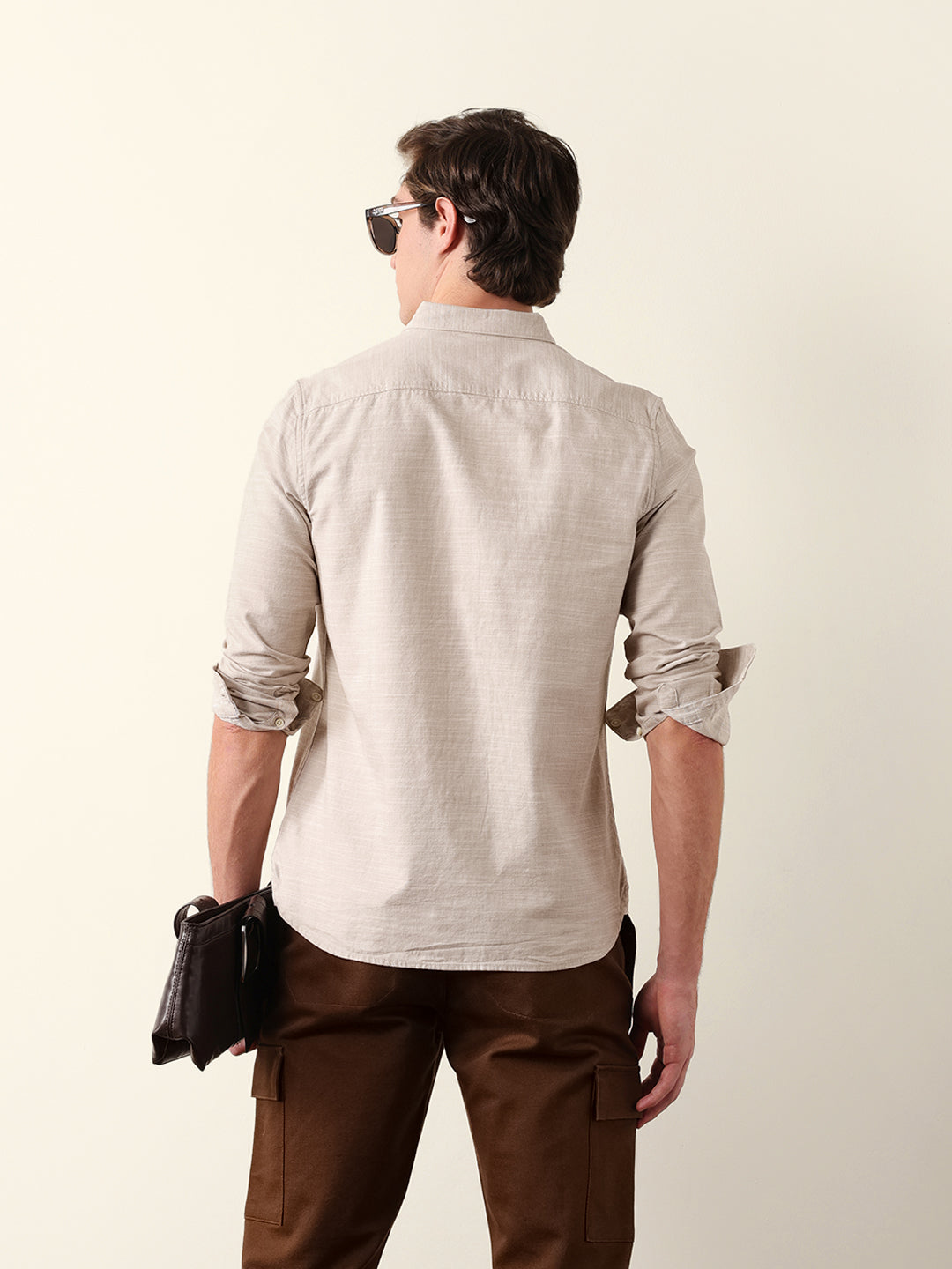 Men Solid Full Sleeve Casual Shirt