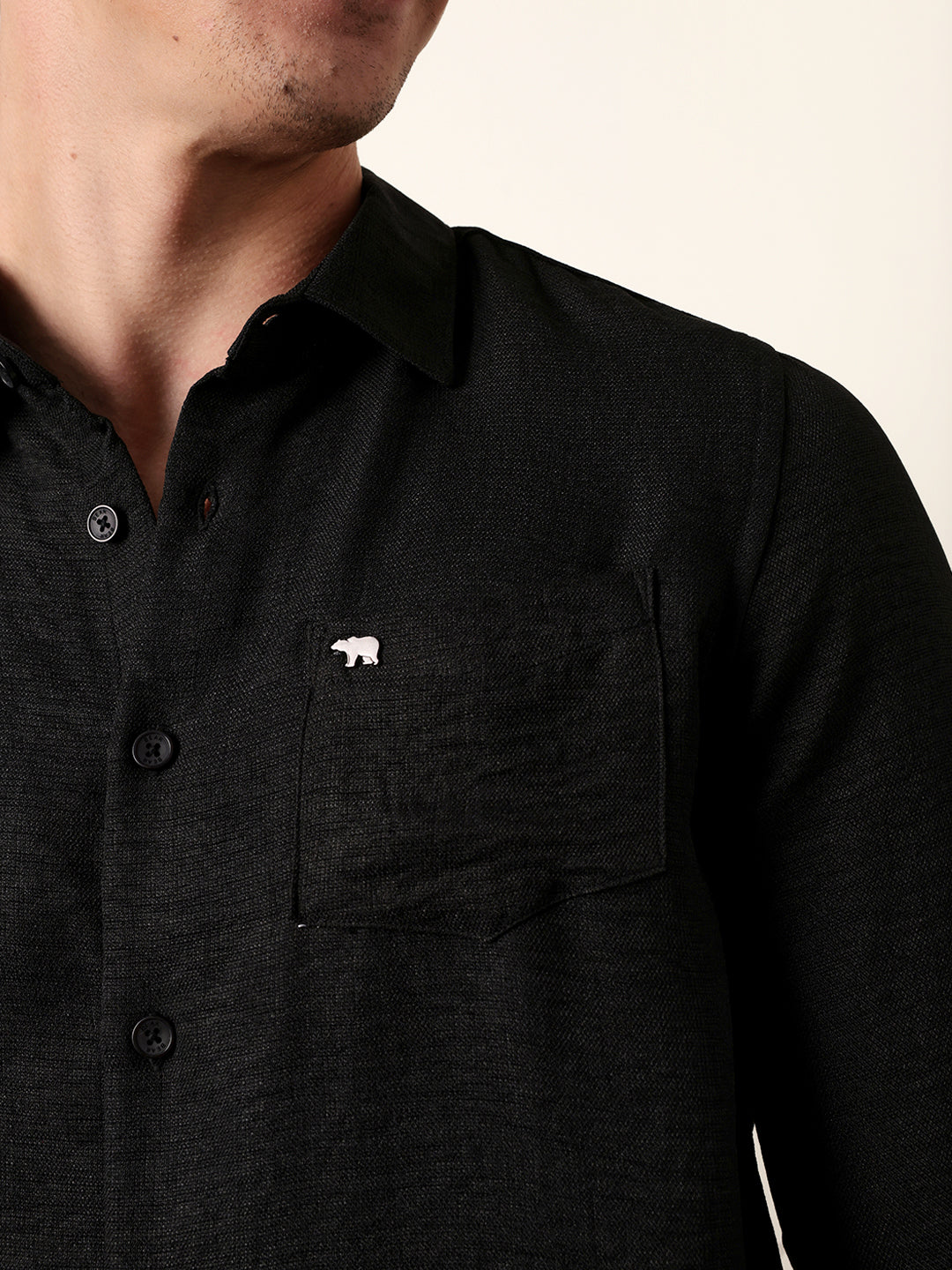 Men Solid Casual Full-Sleeve Shirt