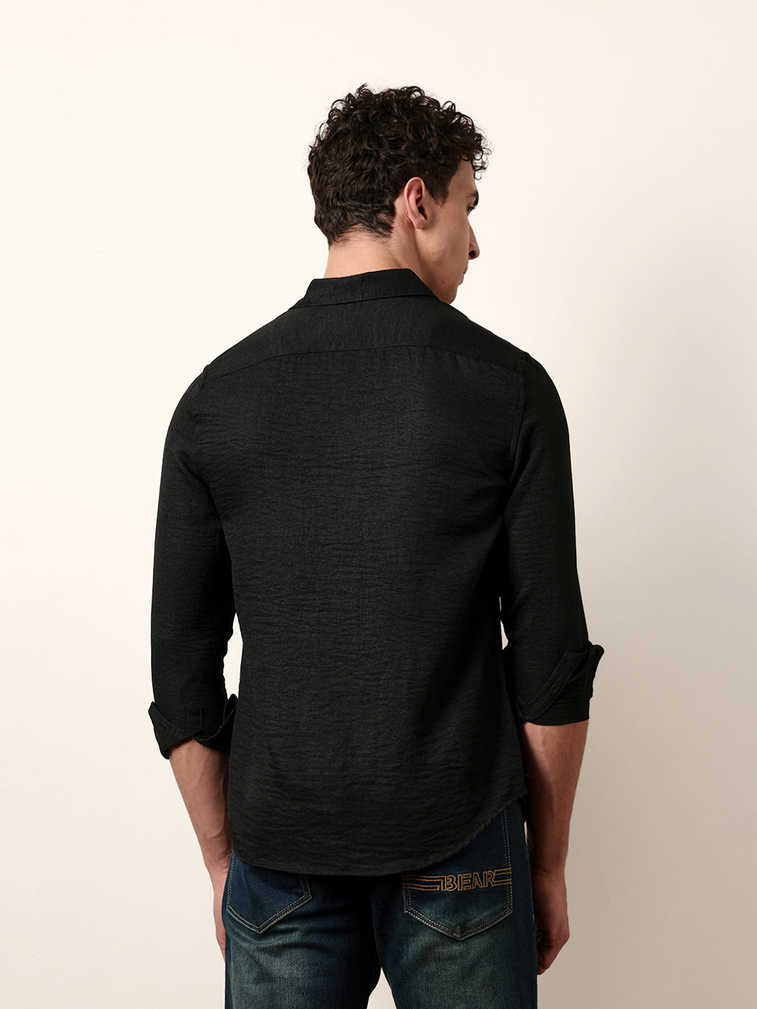 Men Solid Casual Full-Sleeve Shirt