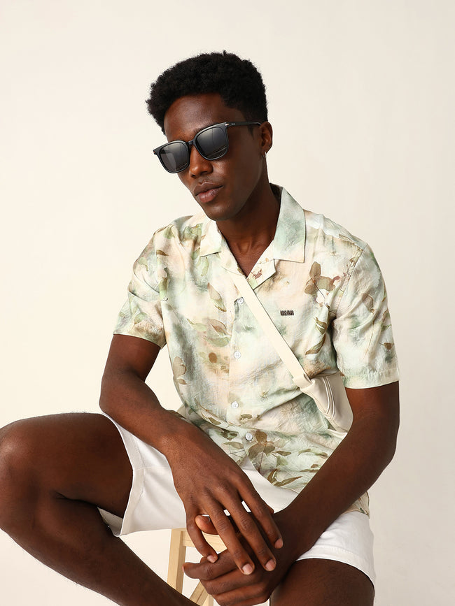 Men Beige Casual Shirt