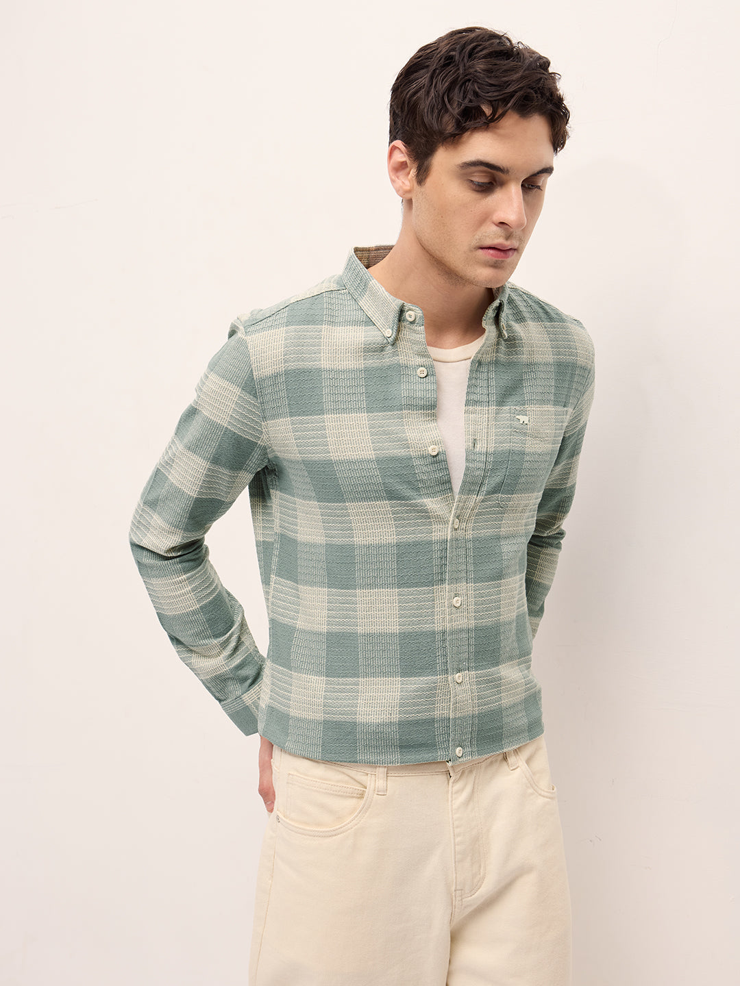 Men Green Casual Shirt