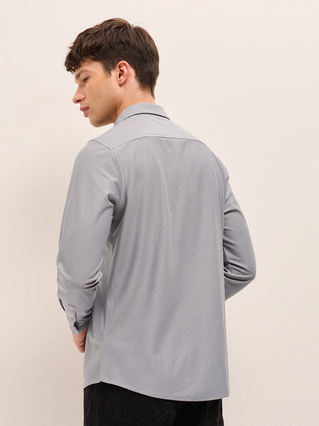 Men Woven Textured Casual Shirt