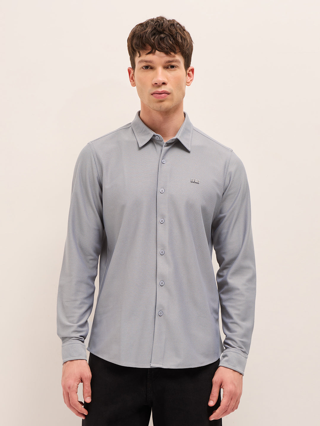 Men Woven Textured Casual Shirt