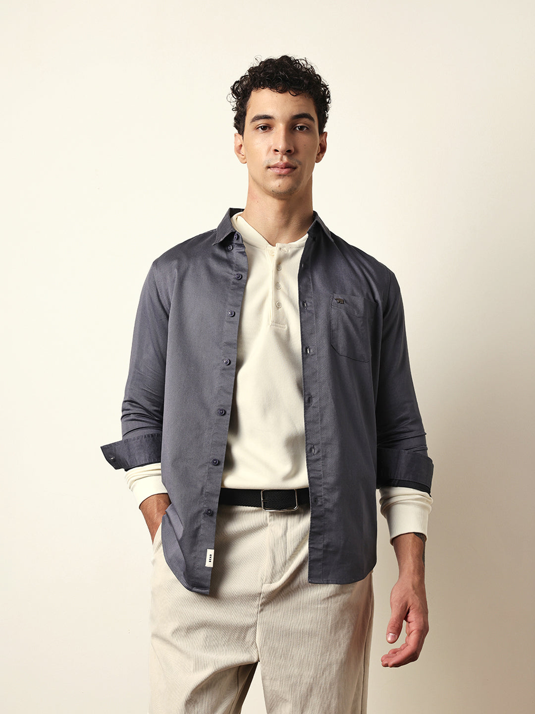 Men Modern Fit Casual Shirt
