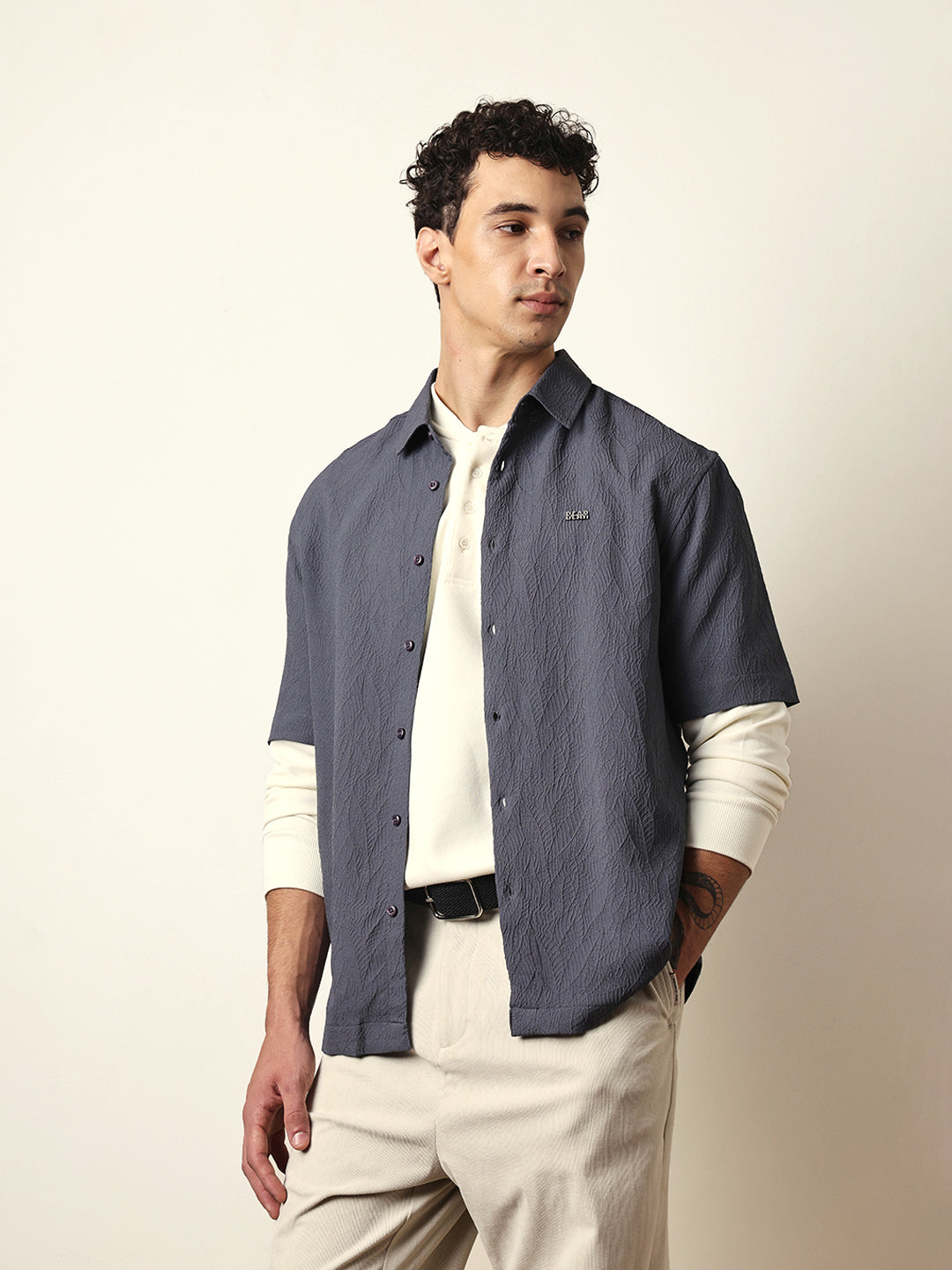 Men Modern Fit Casual Shirt
