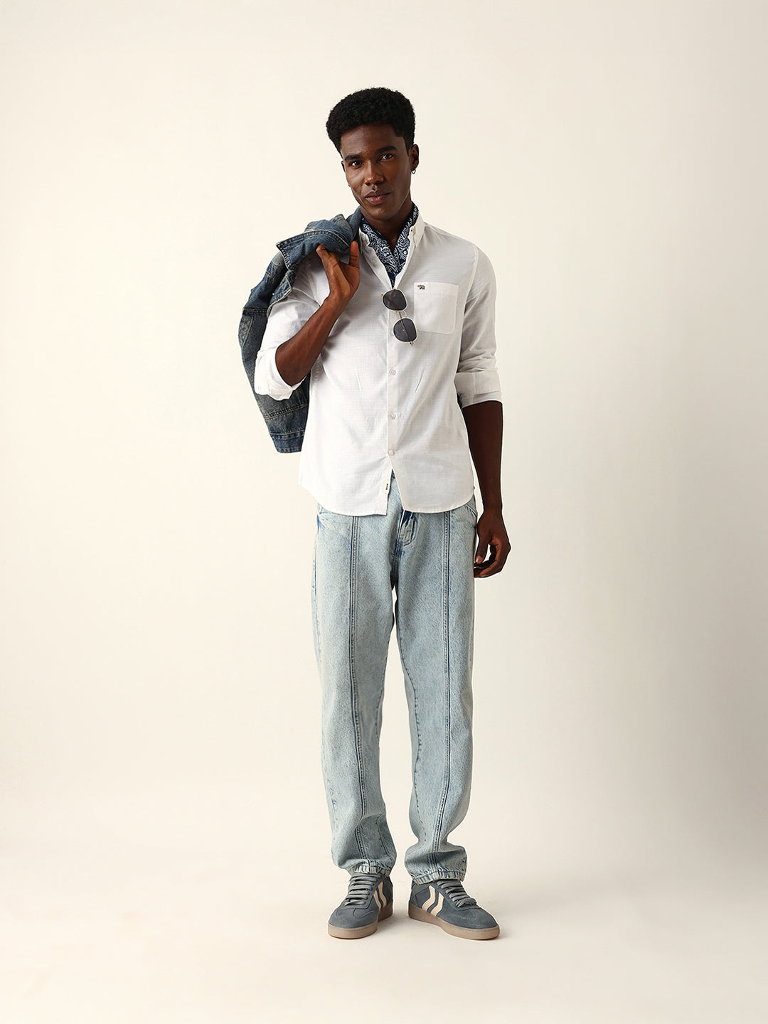 Men White Casual Shirt