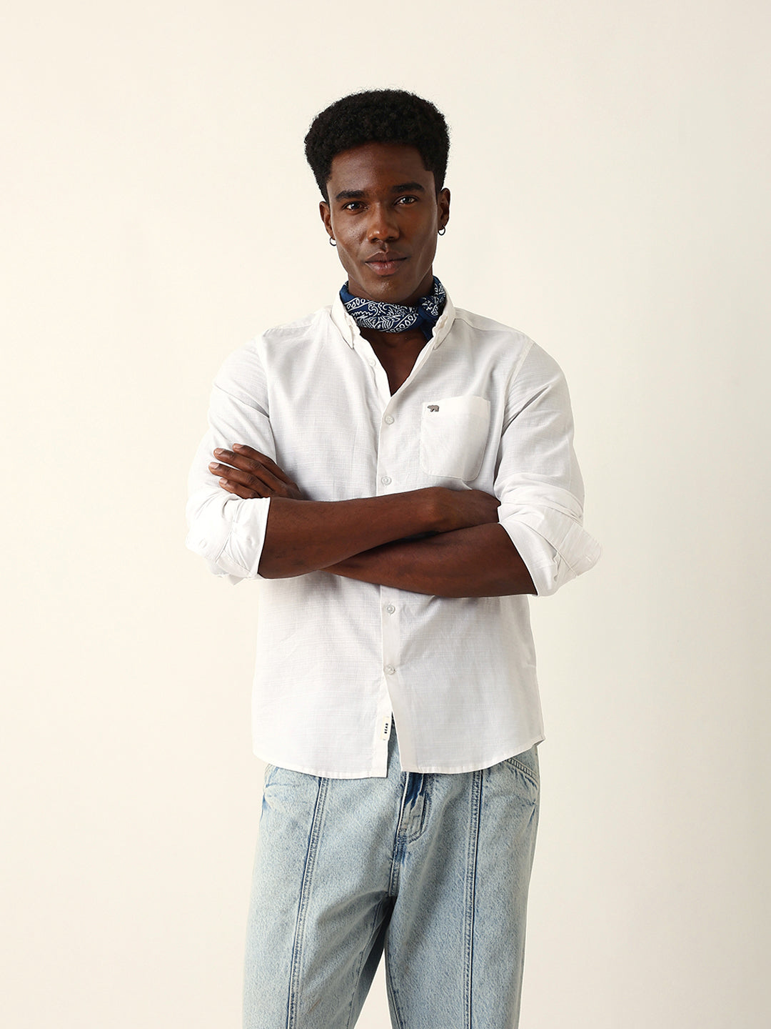 Men White Casual Shirt