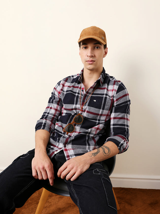 Men Striped Casual Full-Sleeve Shirt