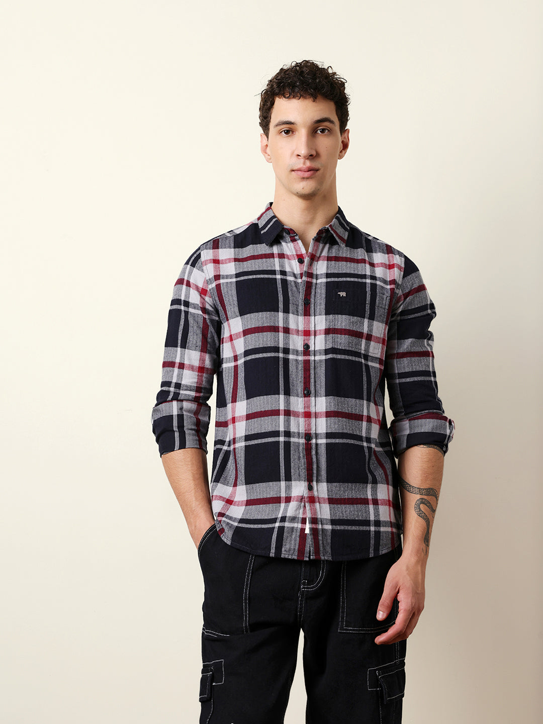 Men Striped Casual Full-Sleeve Shirt