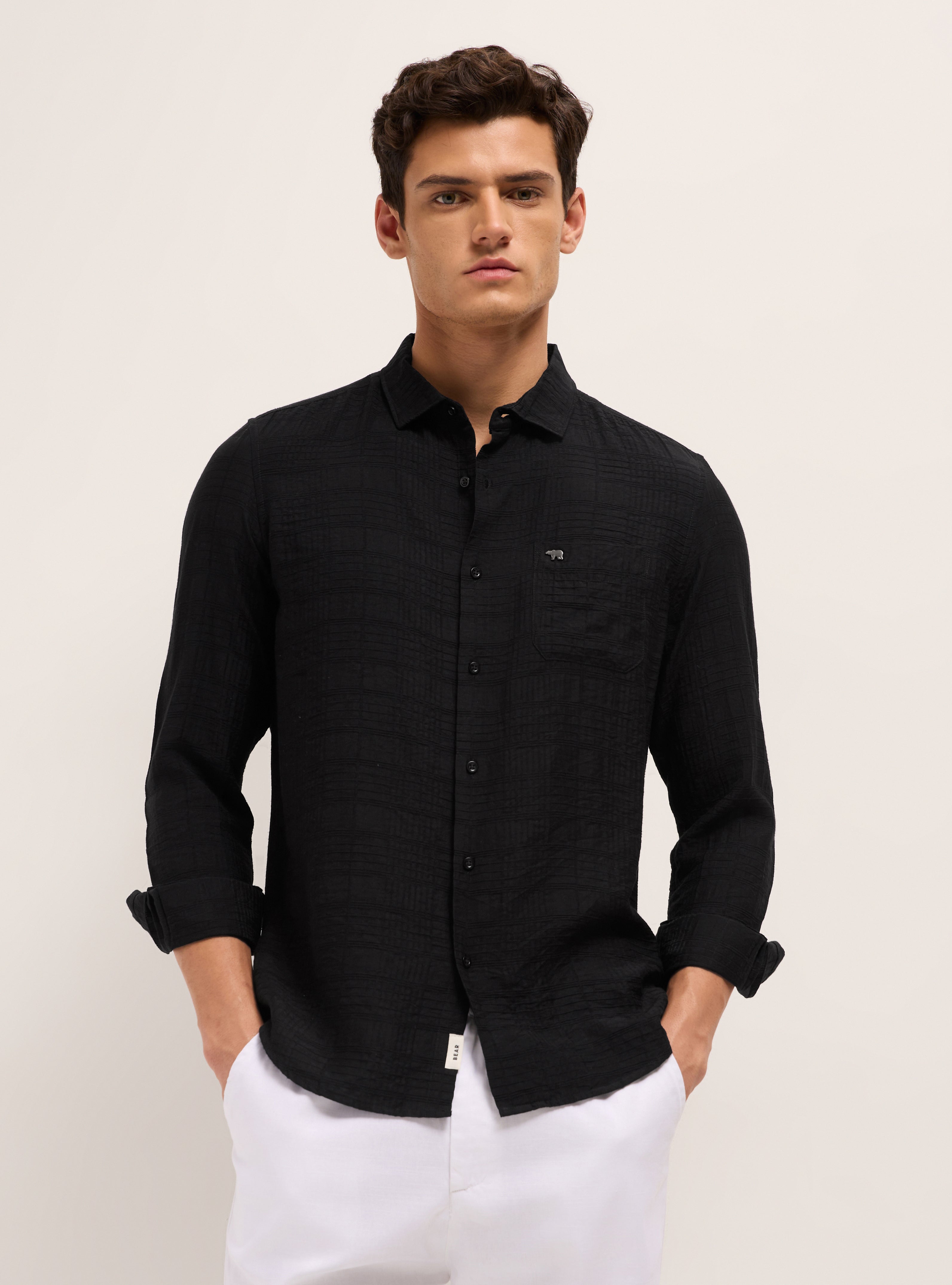 Men Woven Striped Casual Shirt