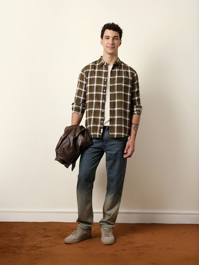 Men Checked Casual Full-Sleeve Shirt