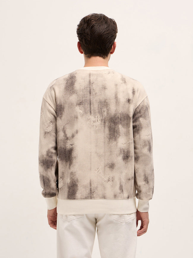 Men Beige Regular Fit Crew Neck T-Shirt