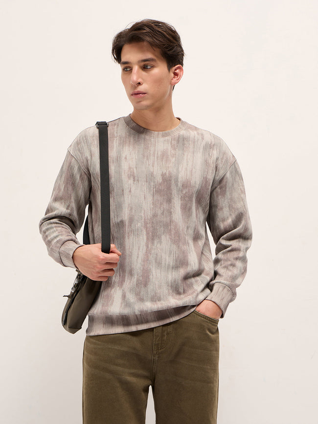 Men Grey Regular Fit Crew Neck T-Shirt