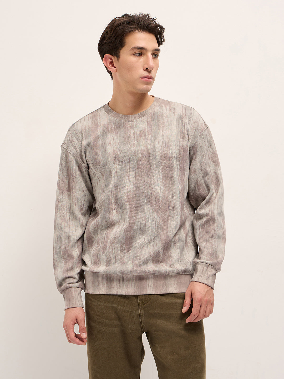 Men Grey Regular Fit Crew Neck T-Shirt