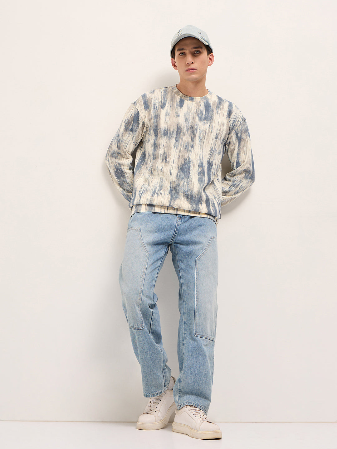 Men Blue Regular Fit Crew Neck T-Shirt