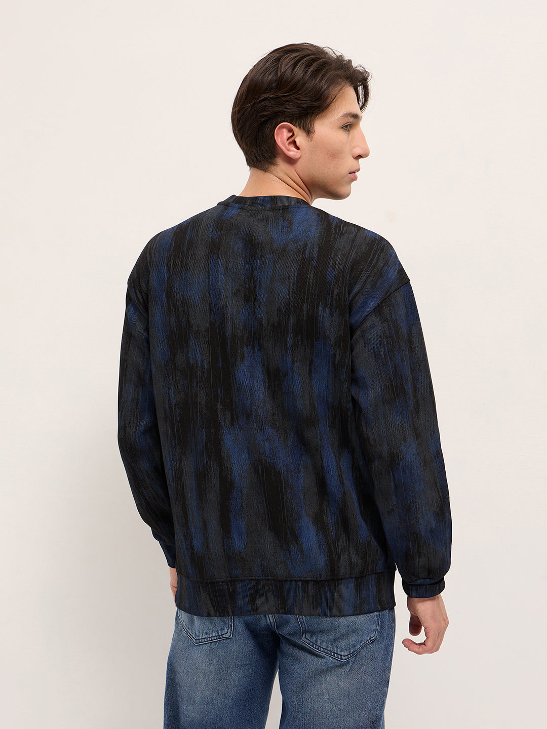 Men Blue Regular Fit Crew Neck T-Shirt