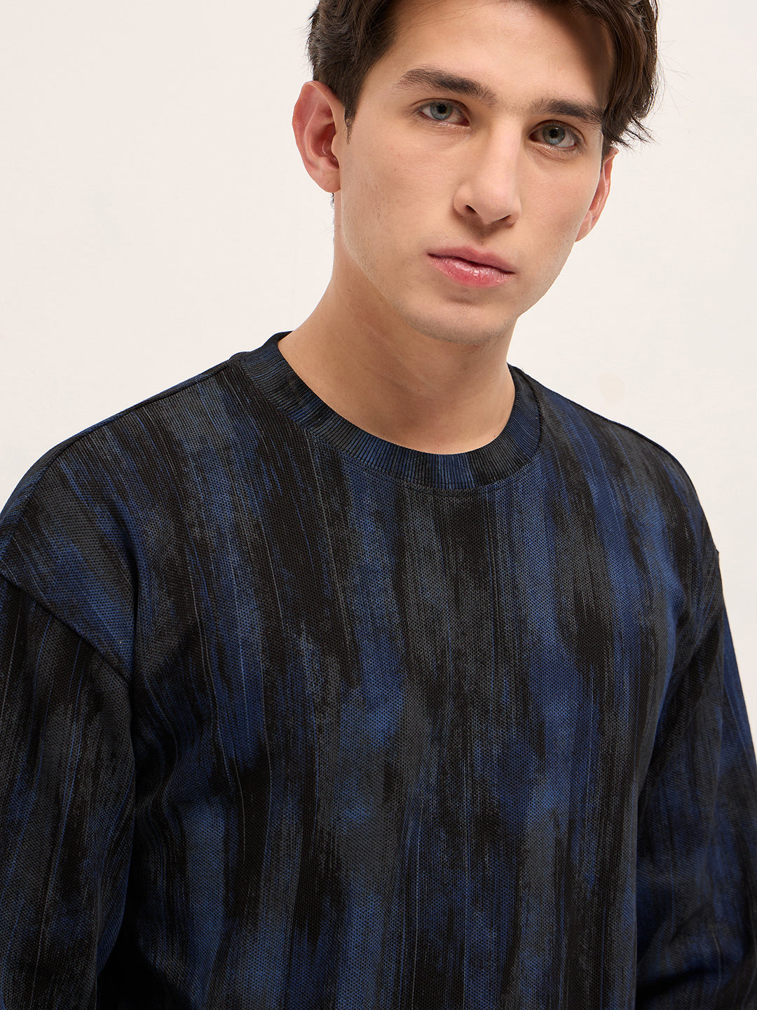 Men Blue Regular Fit Crew Neck T-Shirt