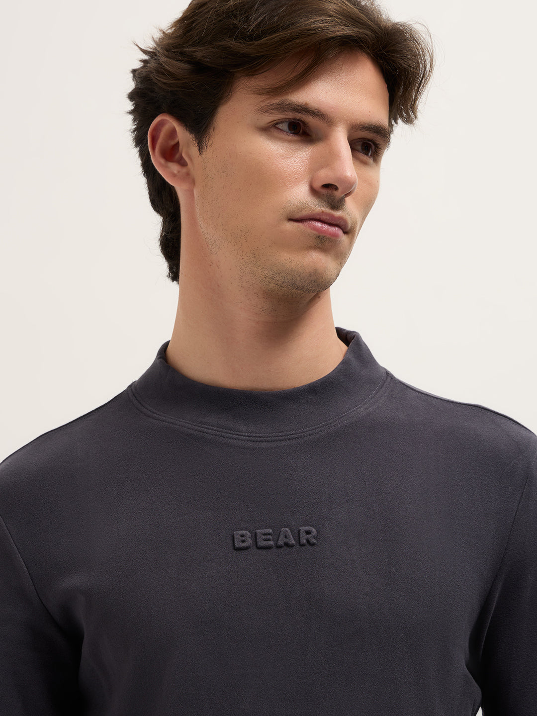 Men Grey Slim Fit Crew Neck T-Shirt