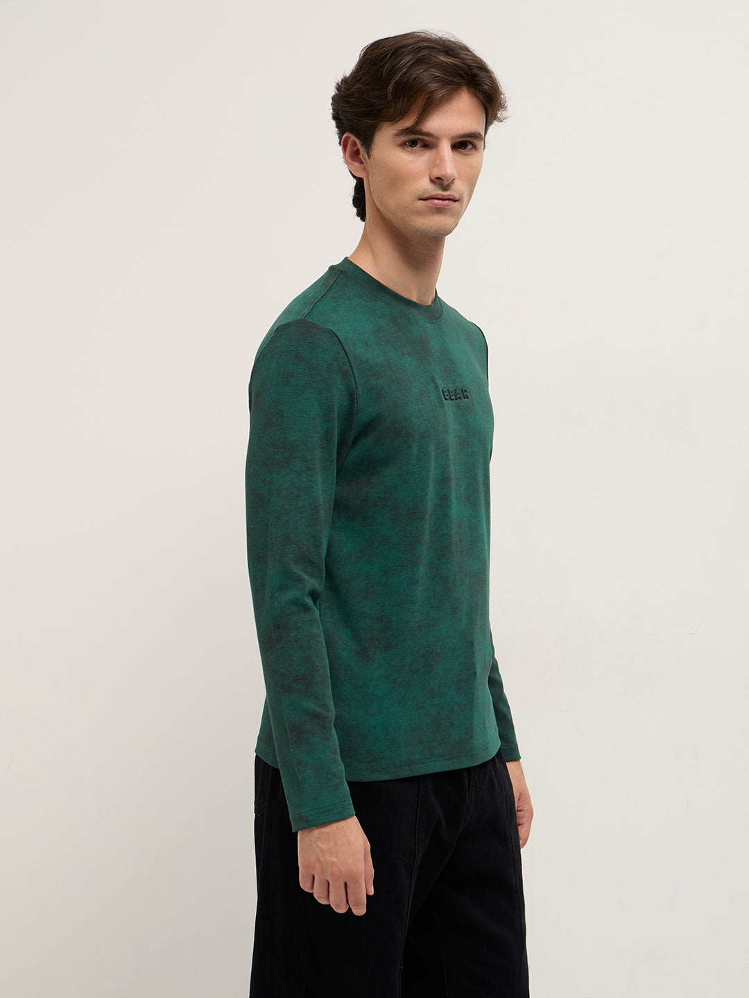 Men Green Slim Fit Crew Neck T-Shirt