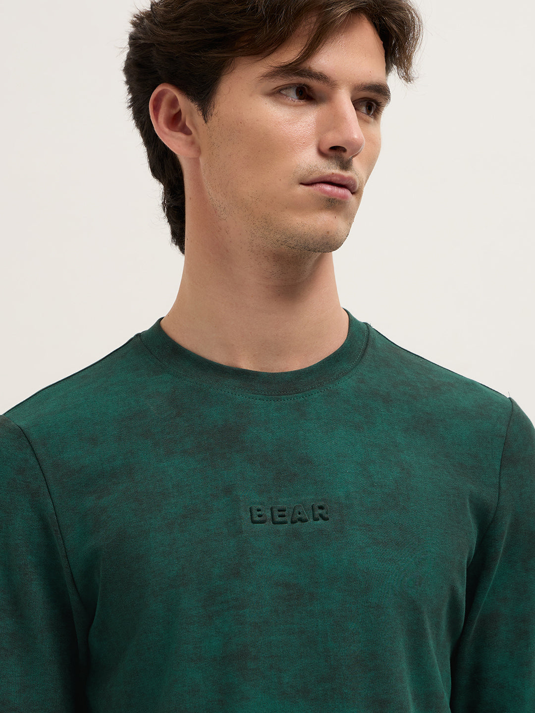 Men Green Slim Fit Crew Neck T-Shirt