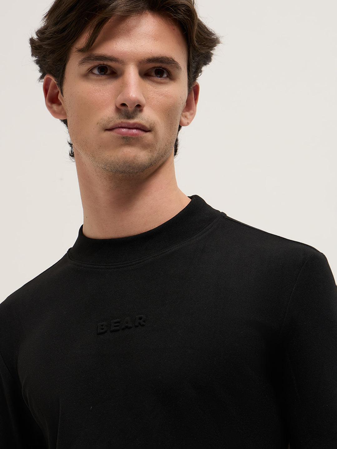 Men Black Slim Fit Crew Neck T-Shirt