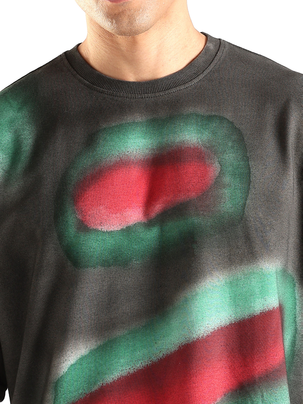 Men Multicolor Trendy Oversized Crew Neck T-Shirt