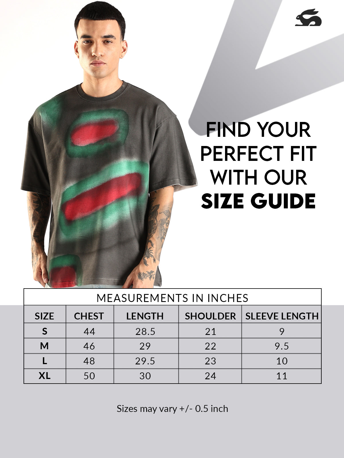 Men Multicolor Trendy Oversized Crew Neck T-Shirt