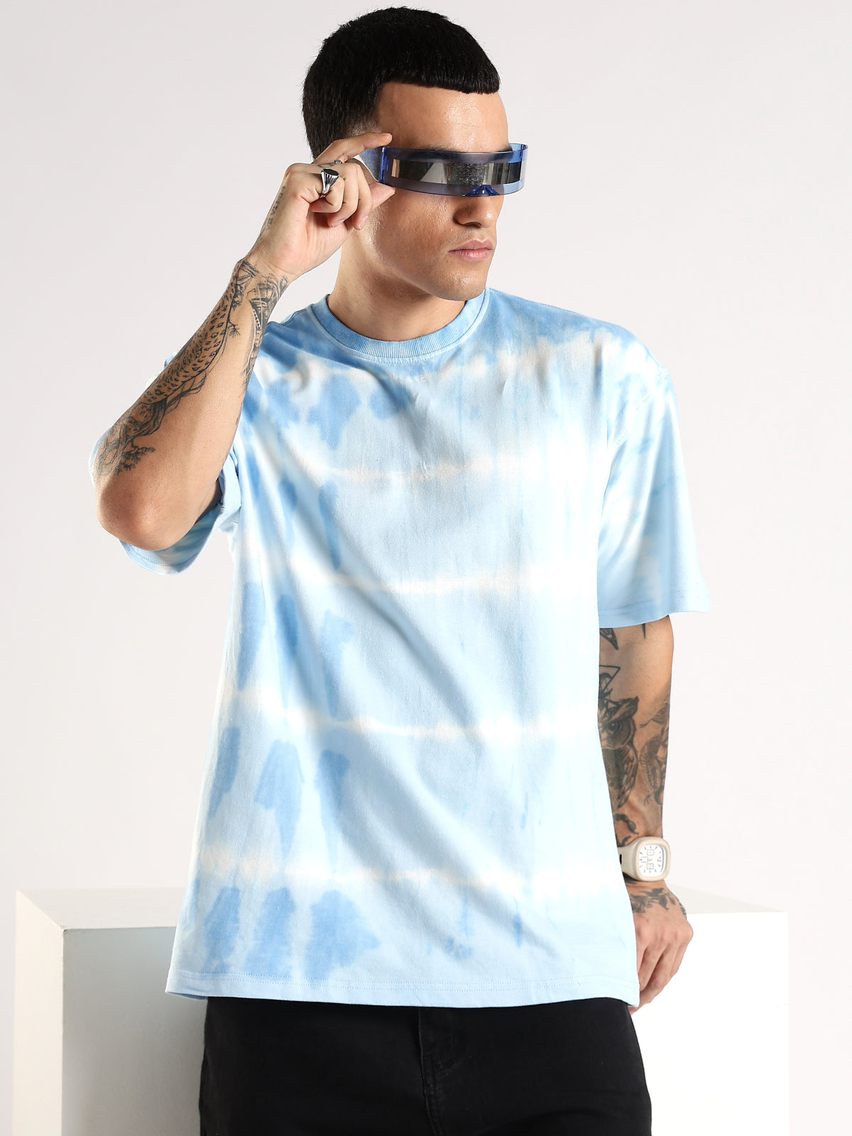 Men Multicolor Trendy Oversized T-Shirt