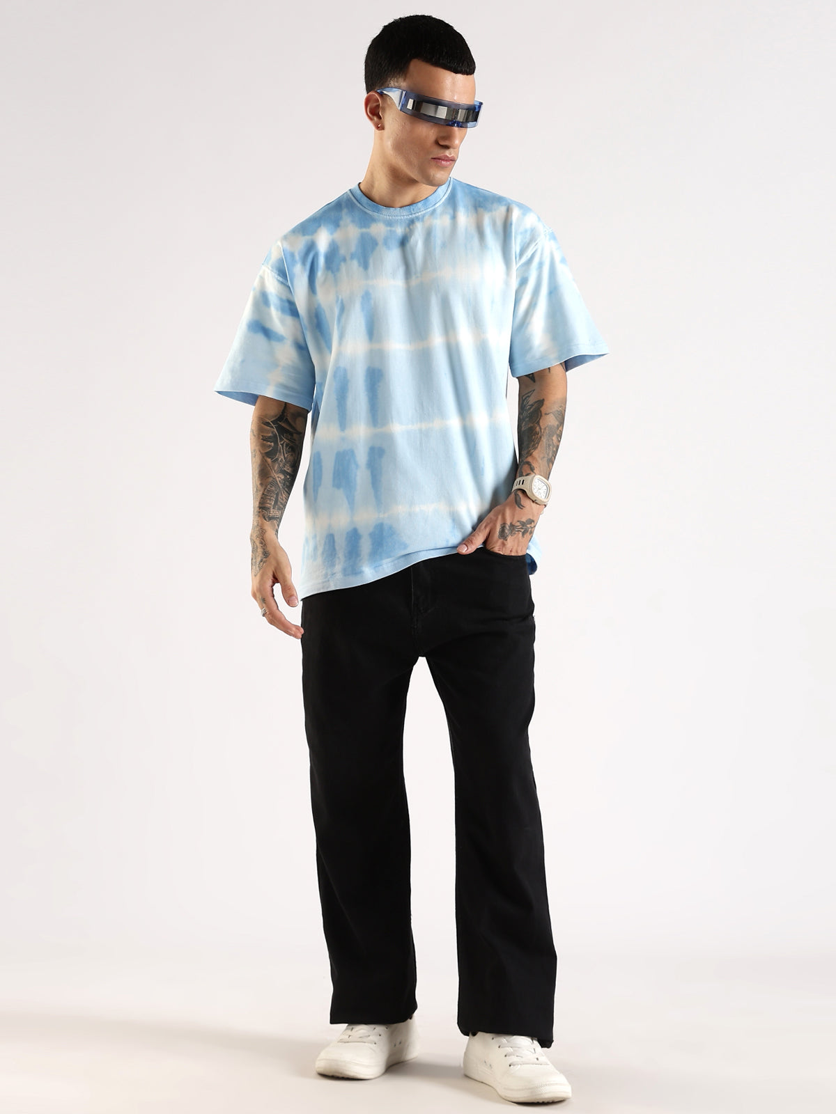 Men Multicolor Trendy Oversized T-Shirt