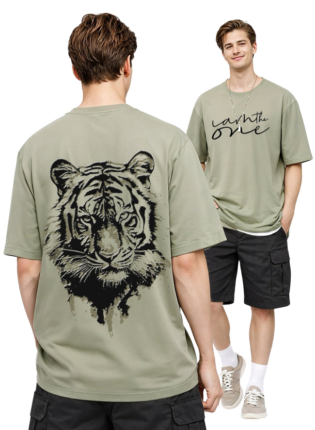 Men Oversize Fit Back Printed T-Shirt