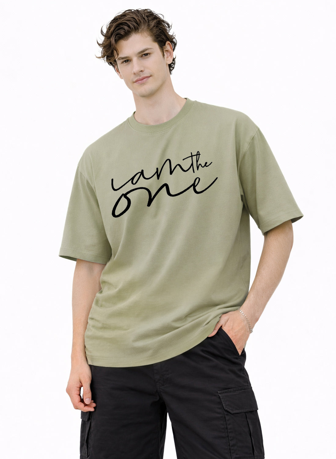 Men Oversize Fit Back Printed T-Shirt