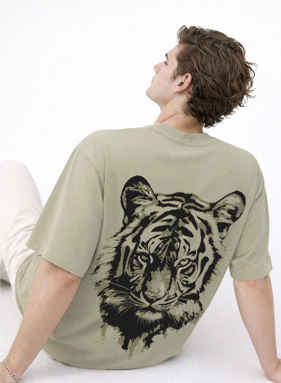 Men Oversize Fit Back Printed T-Shirt