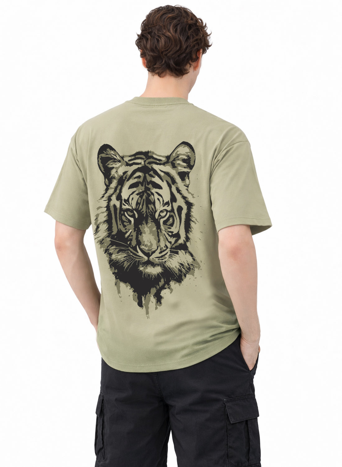 Men Oversize Fit Back Printed T-Shirt
