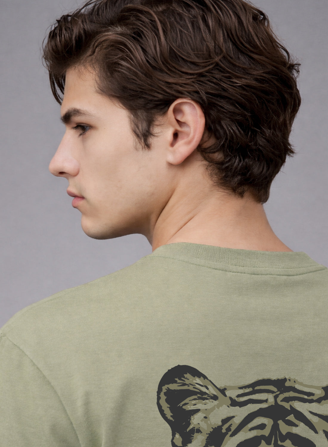 Men Oversize Fit Back Printed T-Shirt