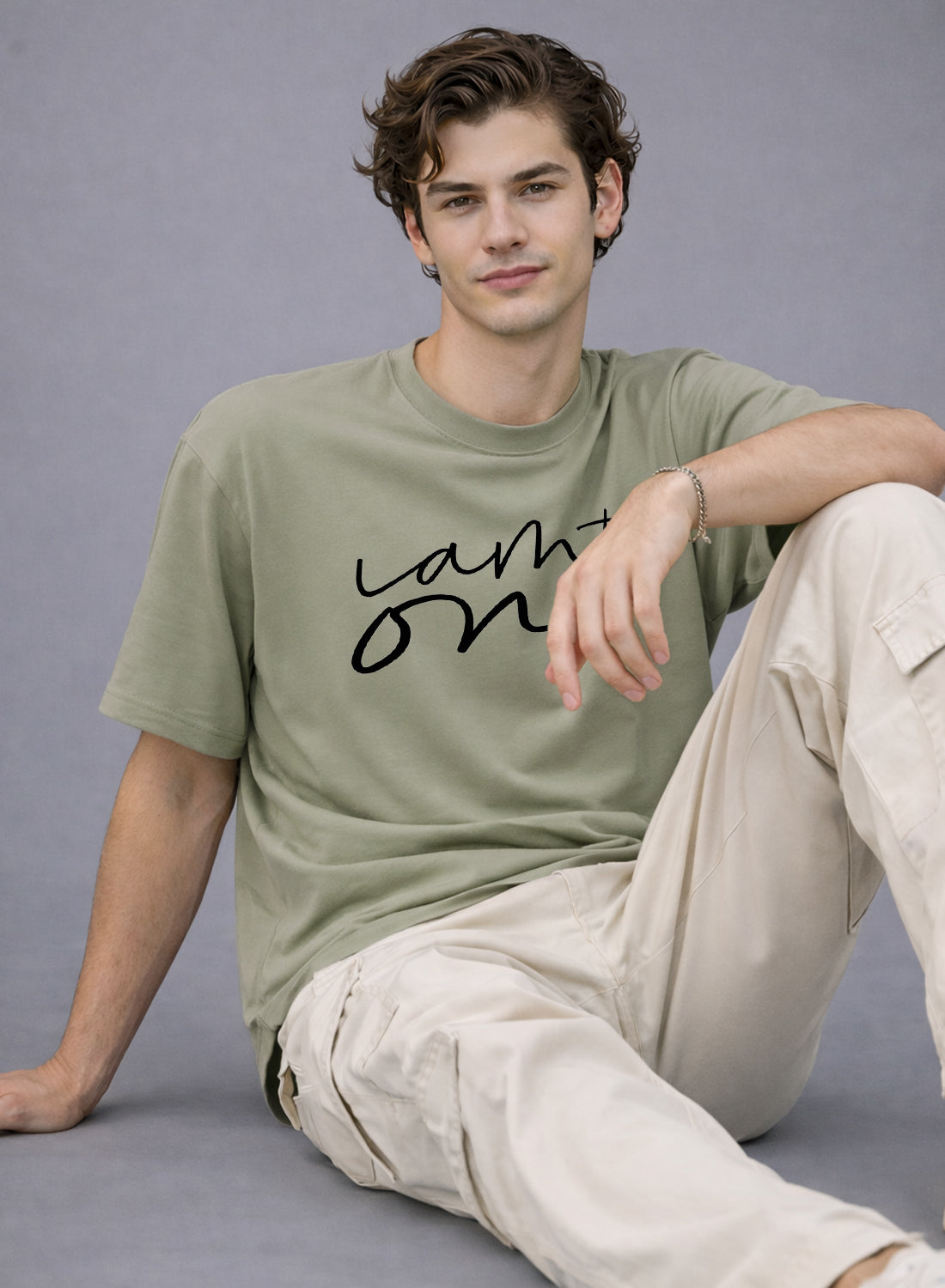 Men Oversize Fit Back Printed T-Shirt