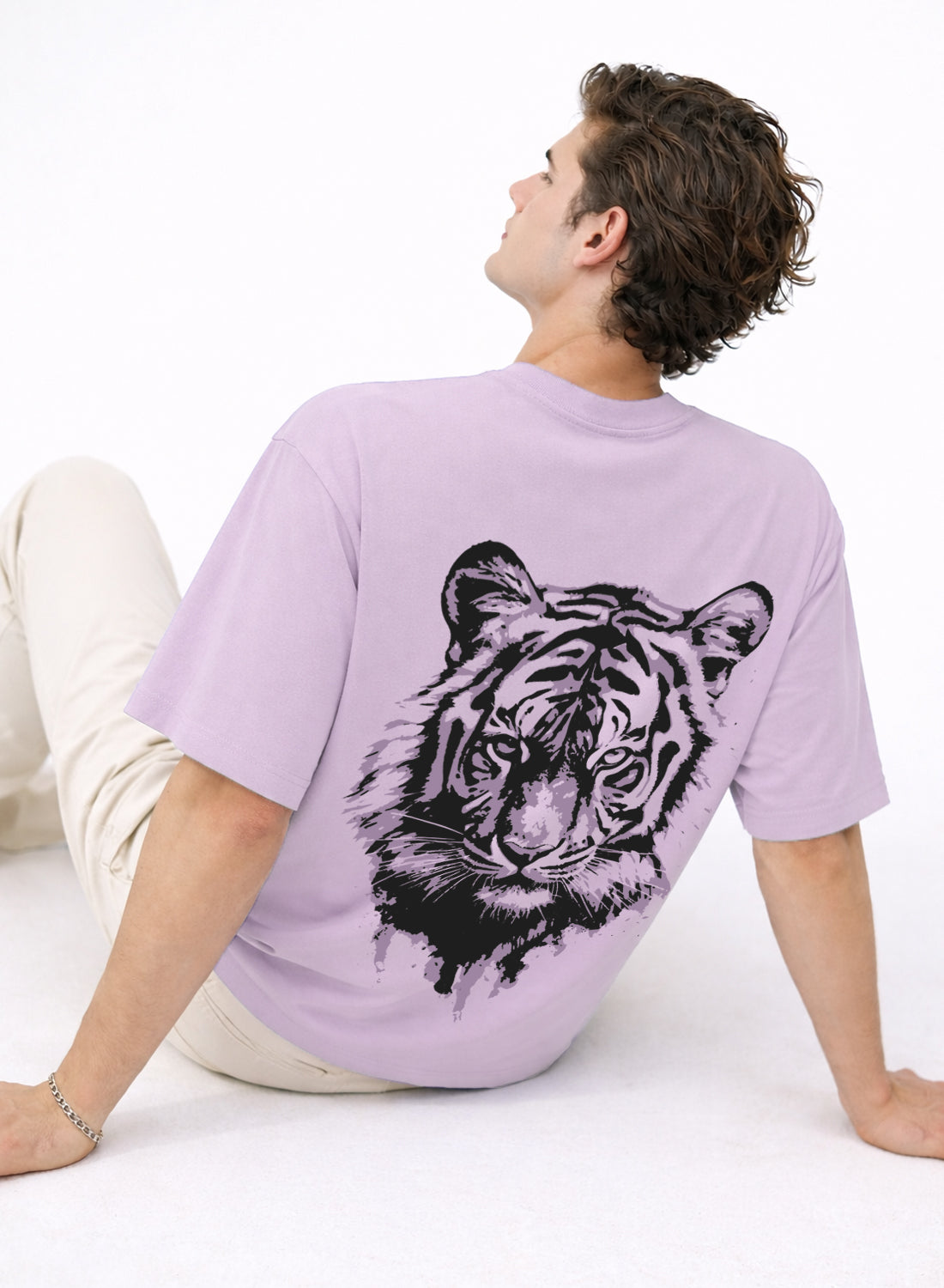 Men Oversize Fit Back Printed T-Shirt